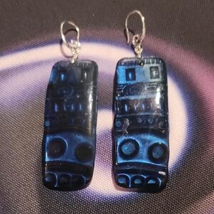 Blue Ocean Aztec Earrings